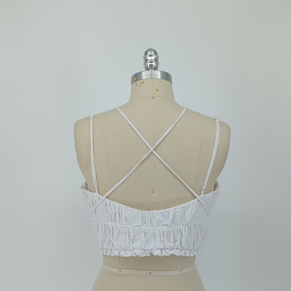 00039 Joanthan Simkhai Ruched Sweetheart Bustier Top White 10	summer resortwear - Picture 3 of 8